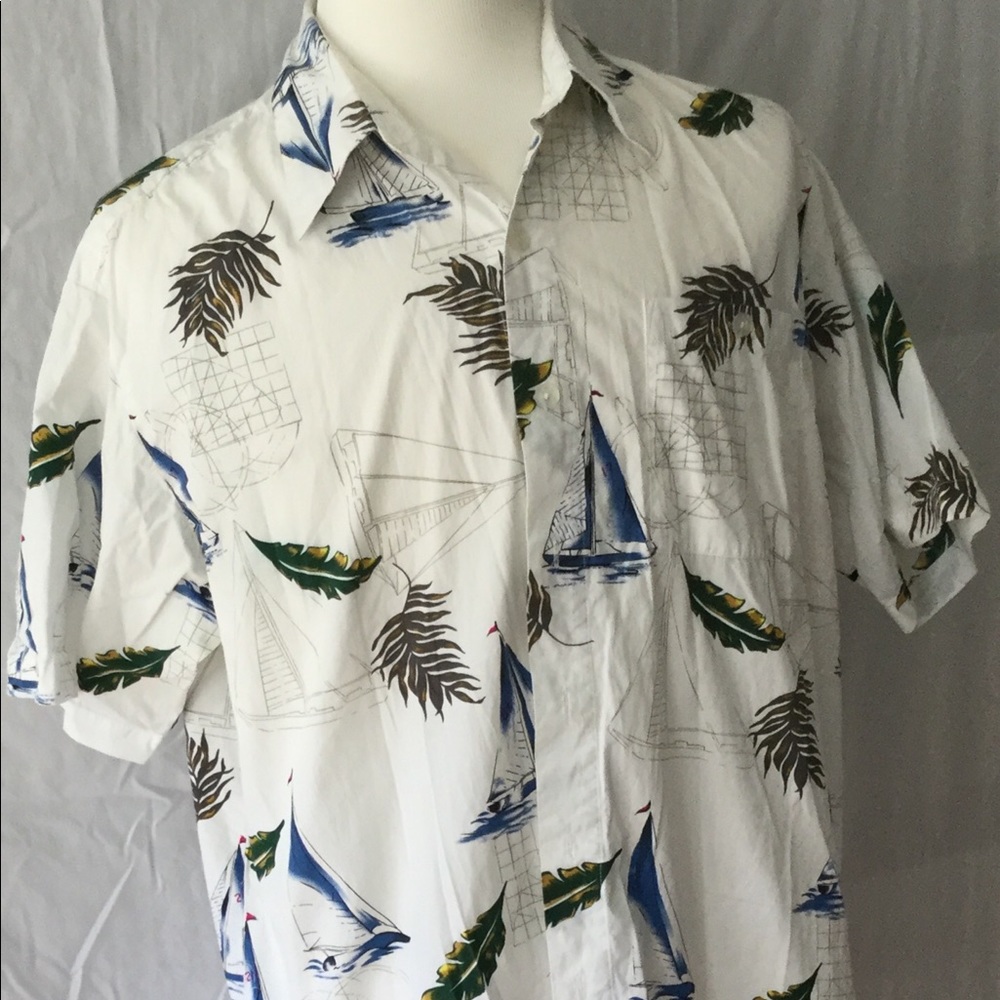 WEEKENDER Hawaiian Camp Buttondown Shirt White XL